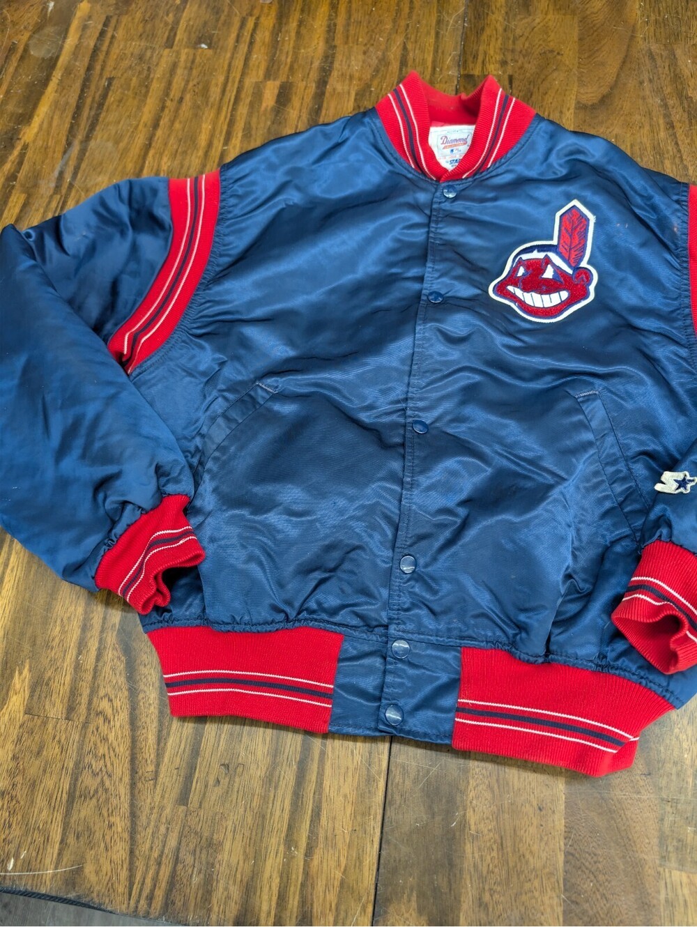 Cleveland Indians Starter Satin Bomber Jacket Vintage XL MLB